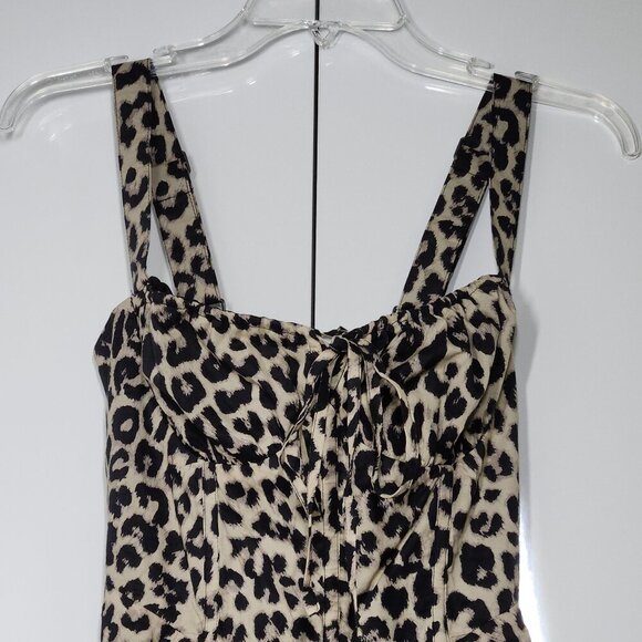 Mable Thamsin Bustier Bodice Mini Dress Women's Size S Leopard Print - Picture 4 of 12